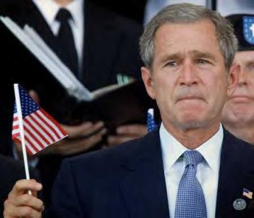 George Bush Waving the Flag